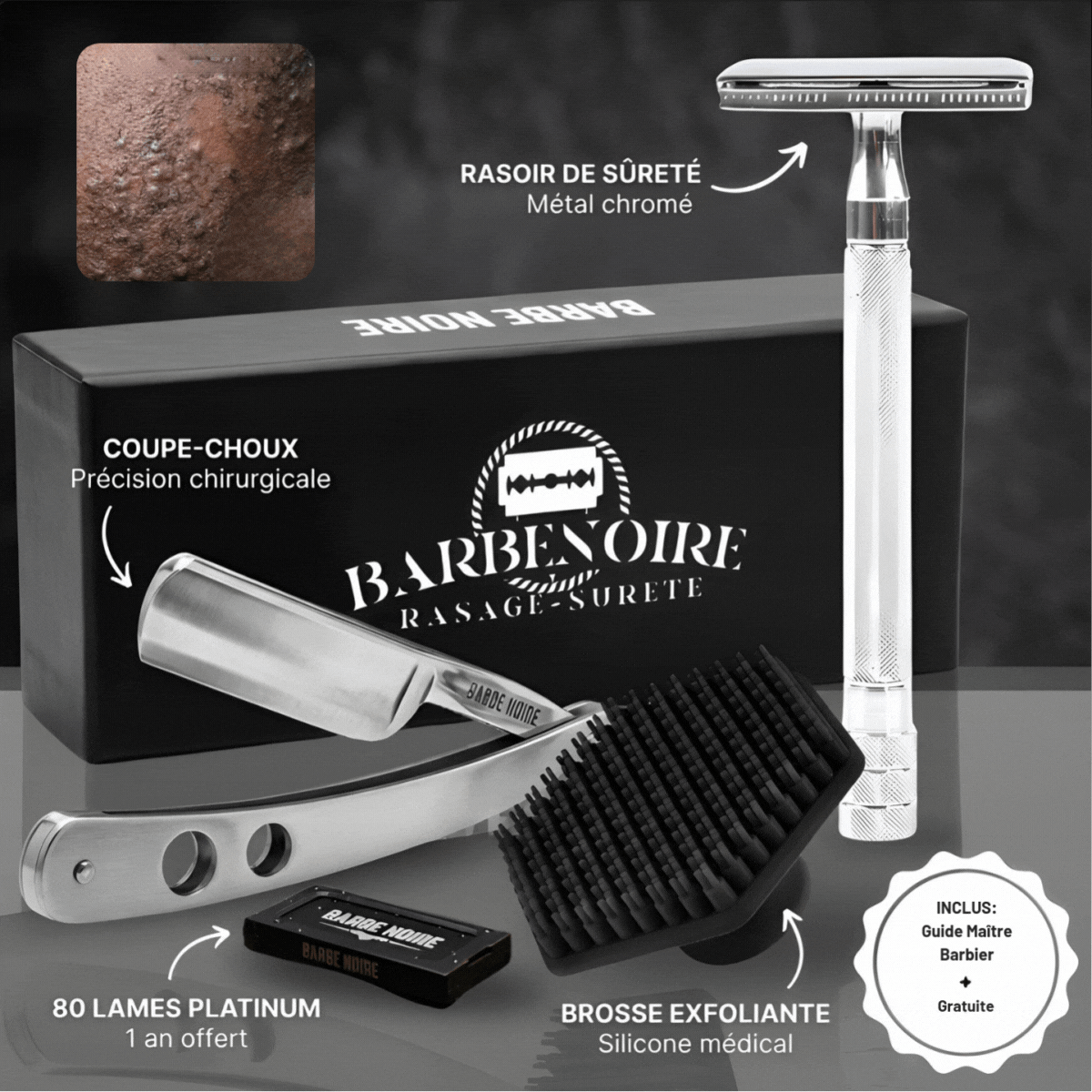 KIT DE RASAGE ANTI-IRRITATIONS COMPLET– ZÉRO FEU DU RASOIR & POILS INCARNÉS