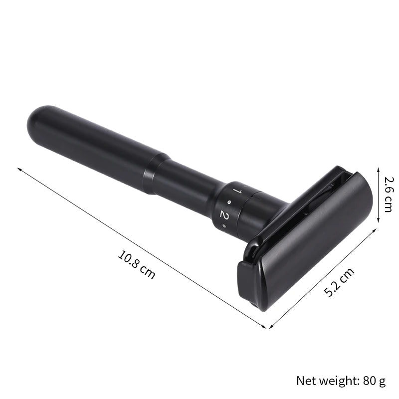 Rasoir de Sûreté Essentiel Acier Noir pour homme – rasage de précision sans irritation | Barbenoire