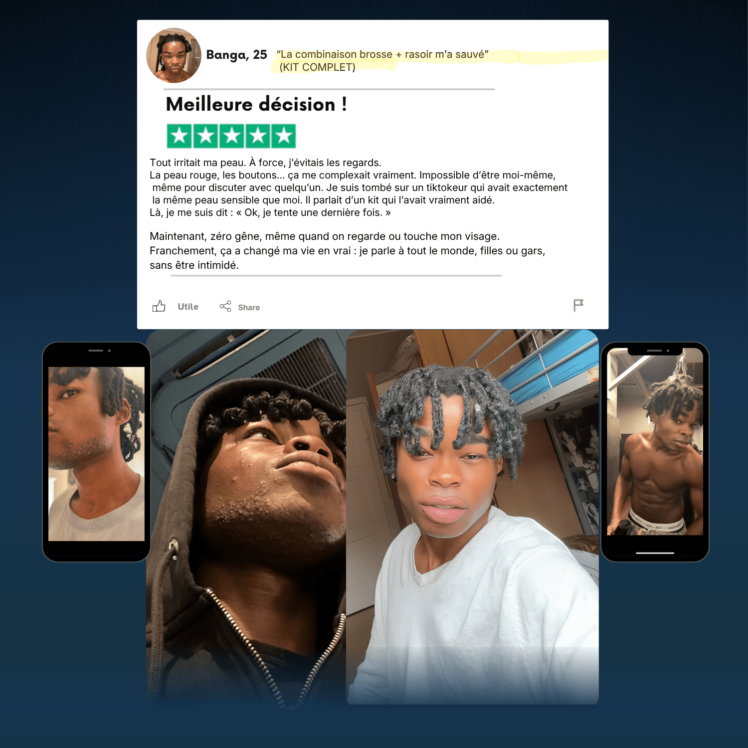 RASOIR DE SÛRETÉ BARBE NOIRE® – ÉDITION ANTI - IRRITATIONS pour homme – rasage de précision sans irritation | Barbenoire