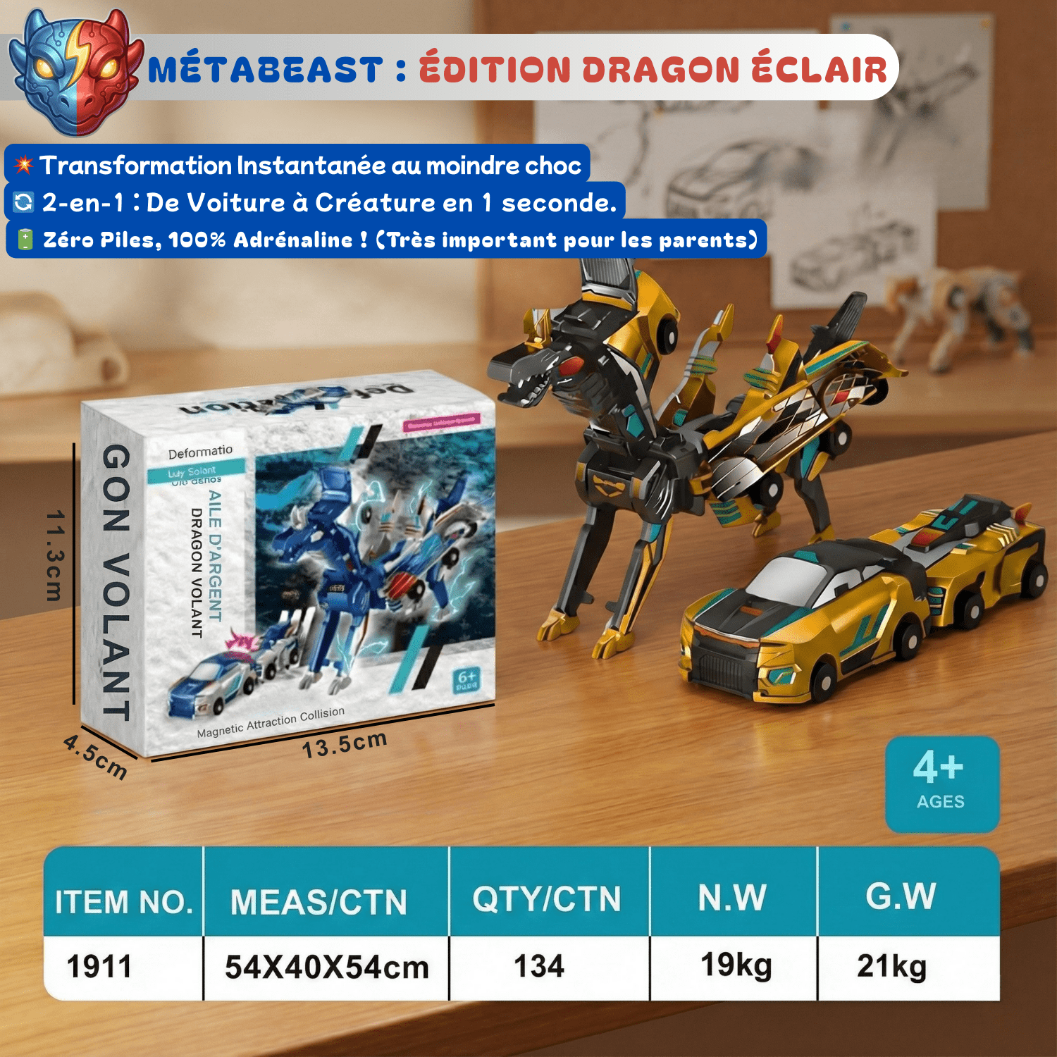 Méta - Beast™ : Voiture Dinosaure à Fusion Magnétique – Transformation Instantanée par Collision (2 - en - 1) pour homme – rasage de précision sans irritation | Barbenoire