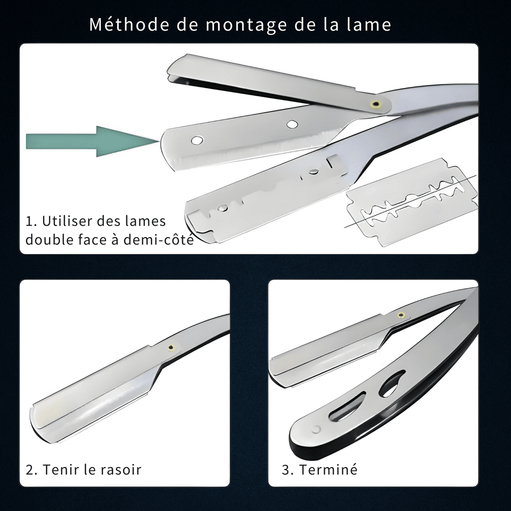 RASOIR DE SÛRETÉ COUPE - CHOUX BARBE NOIRE® pour homme – rasage de précision sans irritation | Barbenoire