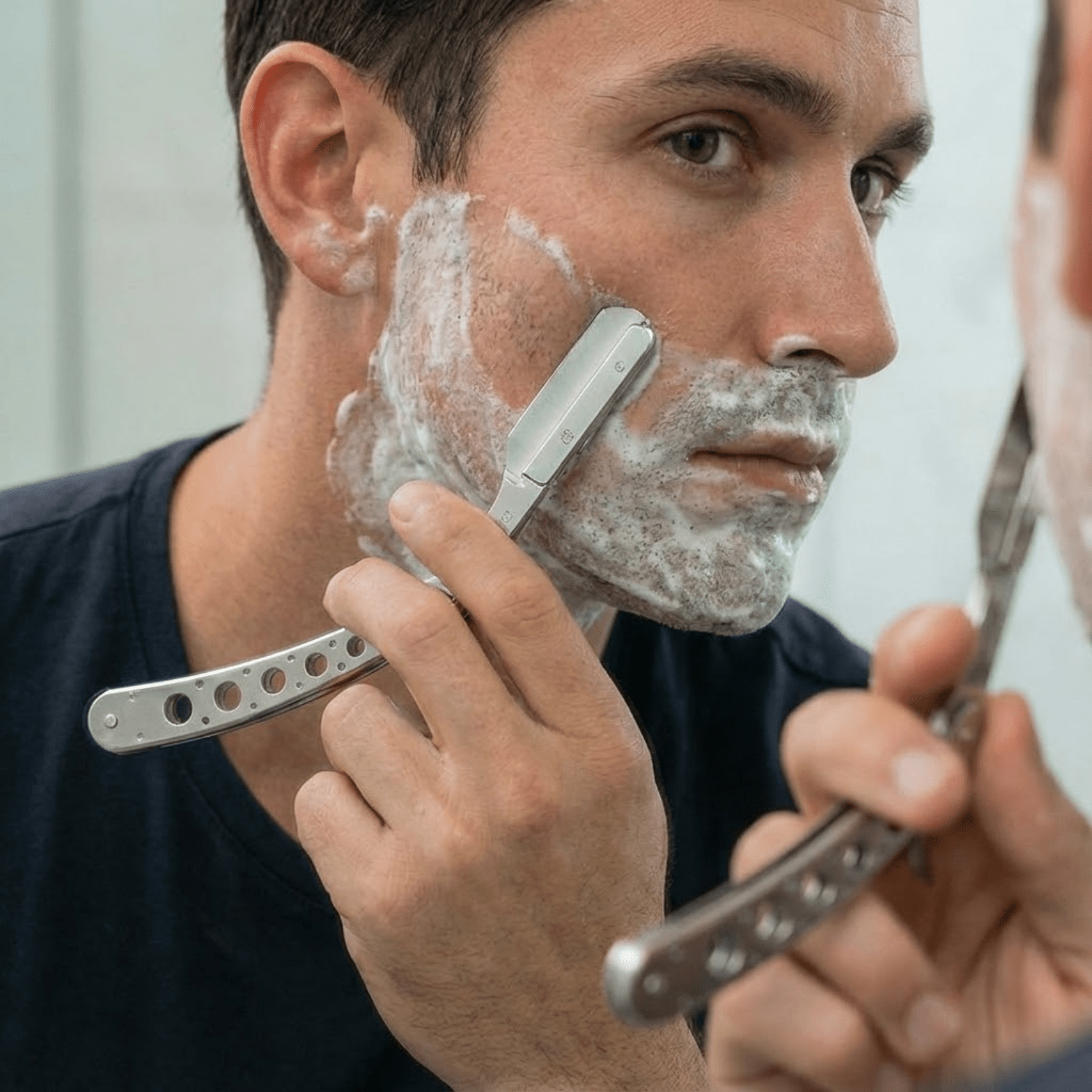 RASOIR DROIT (SHAVETTE) BARBENOIRE® – SCULPTEZ VOTRE BARBE AU MILLIMÈTRE pour homme – rasage de précision sans irritation | Barbenoire