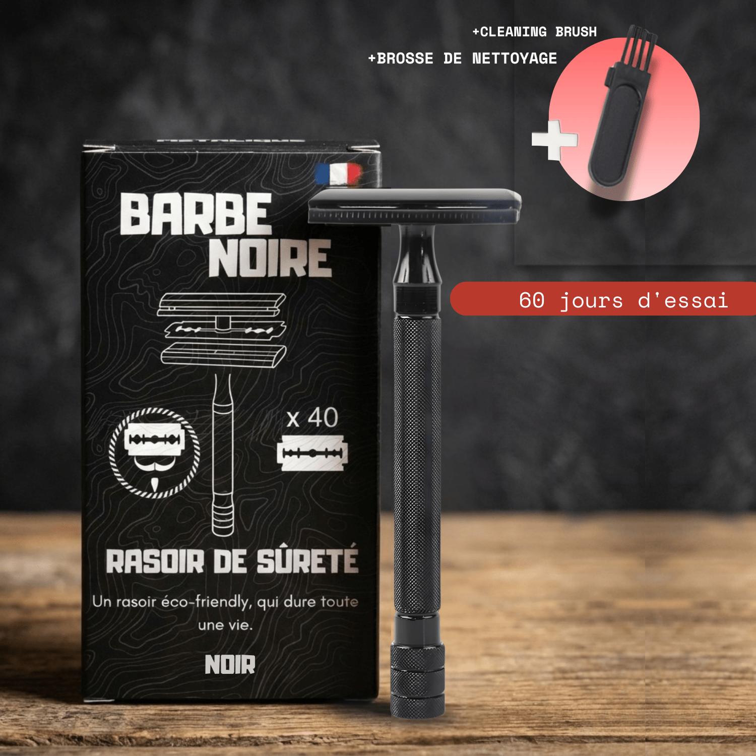 KIT DE RASAGE ANTI - IRRITATIONS COMPLET– ZÉRO FEU DU RASOIR & POILS INCARNÉS pour homme – rasage de précision sans irritation | Barbenoire